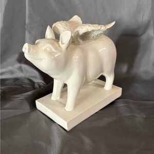 White Winged Pig Sculpture